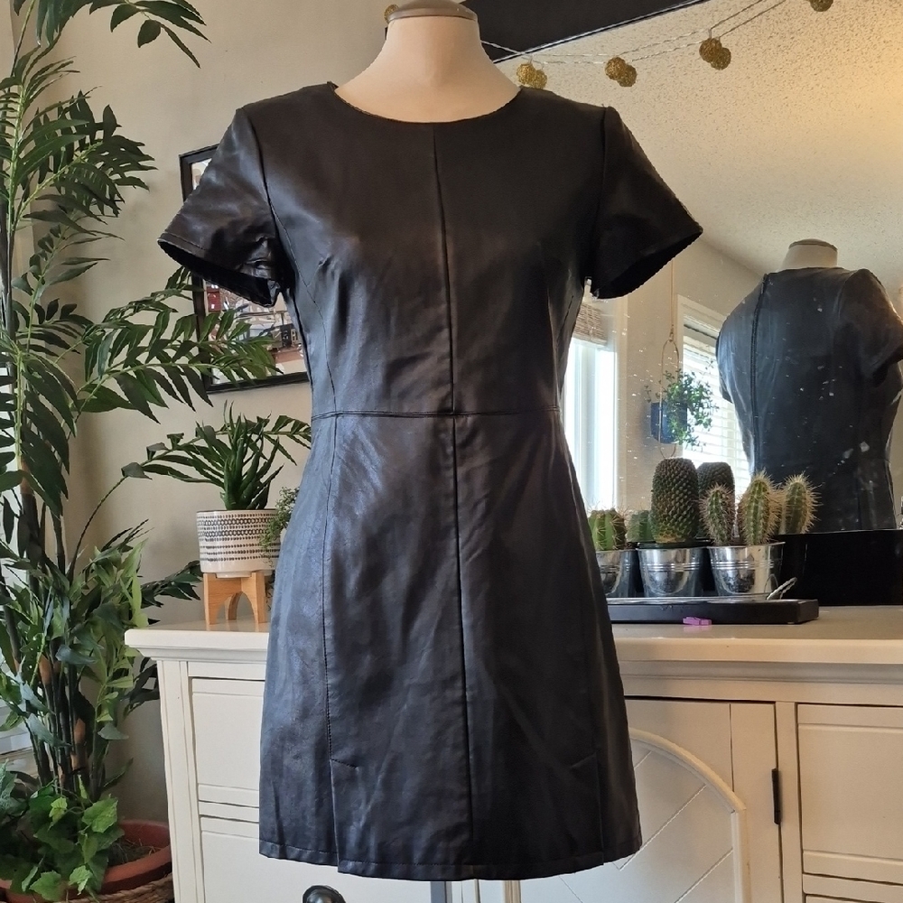 Forever 21 Black Leather Look Dress
